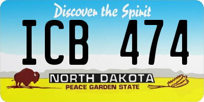 ND license plate ICB474