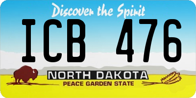ND license plate ICB476