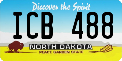 ND license plate ICB488