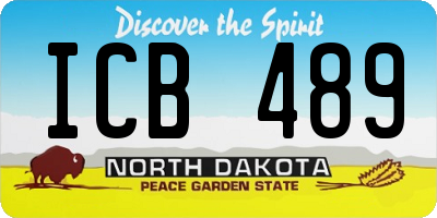 ND license plate ICB489