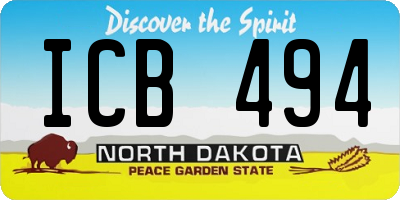 ND license plate ICB494