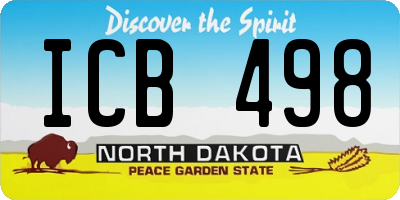 ND license plate ICB498