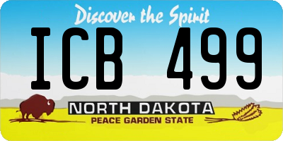 ND license plate ICB499
