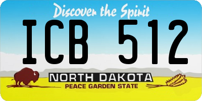 ND license plate ICB512