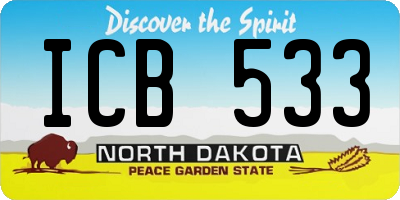 ND license plate ICB533
