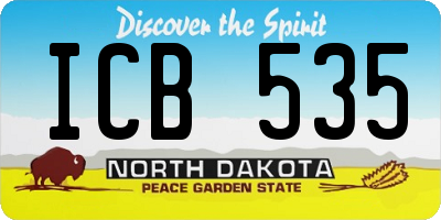 ND license plate ICB535