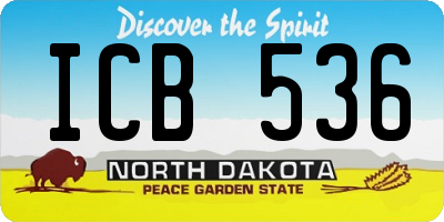 ND license plate ICB536
