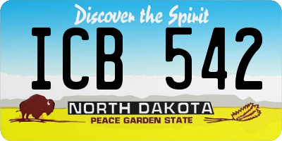 ND license plate ICB542