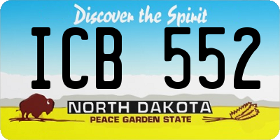 ND license plate ICB552