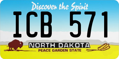 ND license plate ICB571