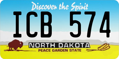 ND license plate ICB574