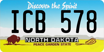 ND license plate ICB578