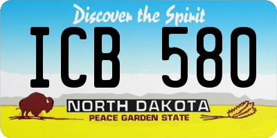 ND license plate ICB580