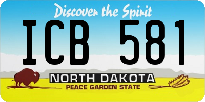 ND license plate ICB581