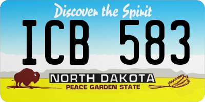 ND license plate ICB583