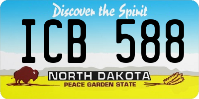 ND license plate ICB588