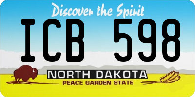 ND license plate ICB598