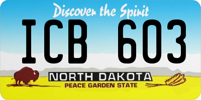 ND license plate ICB603