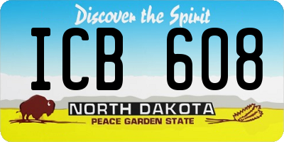 ND license plate ICB608