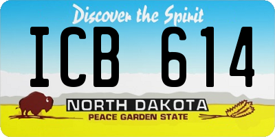 ND license plate ICB614