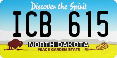 ND license plate ICB615