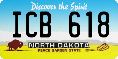 ND license plate ICB618