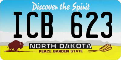 ND license plate ICB623
