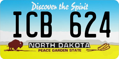 ND license plate ICB624