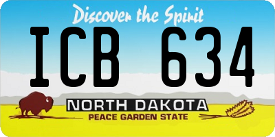 ND license plate ICB634