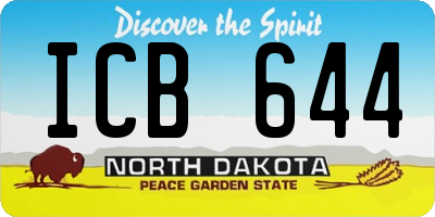 ND license plate ICB644