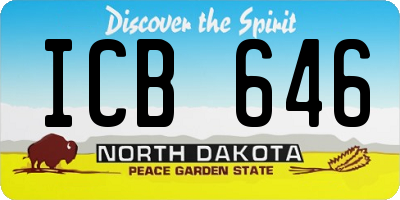 ND license plate ICB646