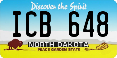 ND license plate ICB648