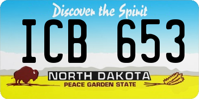 ND license plate ICB653