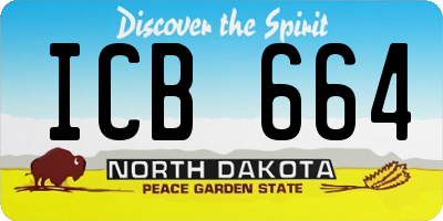 ND license plate ICB664