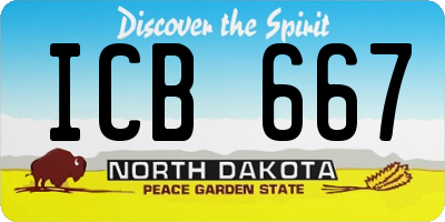 ND license plate ICB667