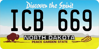 ND license plate ICB669