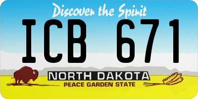 ND license plate ICB671