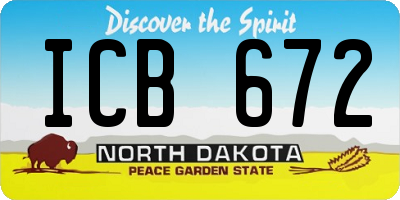 ND license plate ICB672