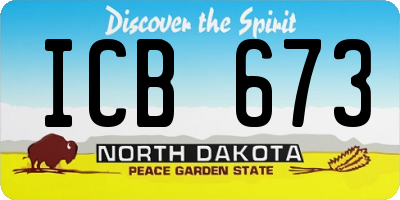 ND license plate ICB673