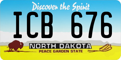 ND license plate ICB676