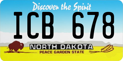 ND license plate ICB678