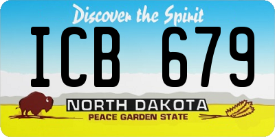 ND license plate ICB679