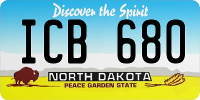ND license plate ICB680