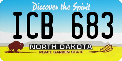 ND license plate ICB683