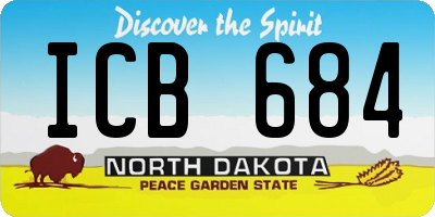 ND license plate ICB684