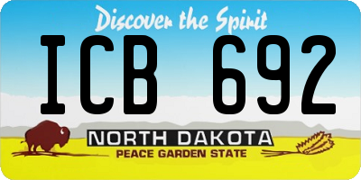 ND license plate ICB692