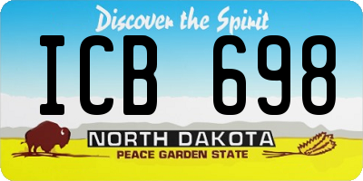 ND license plate ICB698