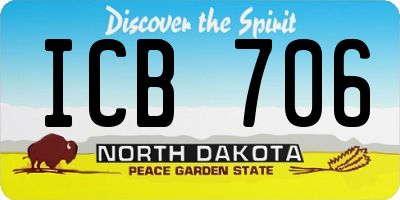 ND license plate ICB706