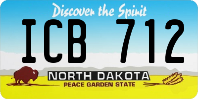 ND license plate ICB712