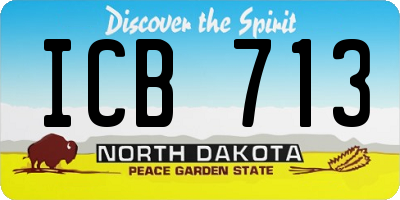 ND license plate ICB713